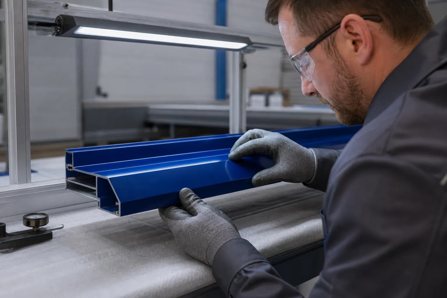 Kontrola jakości powłoki na profilu aluminiowym